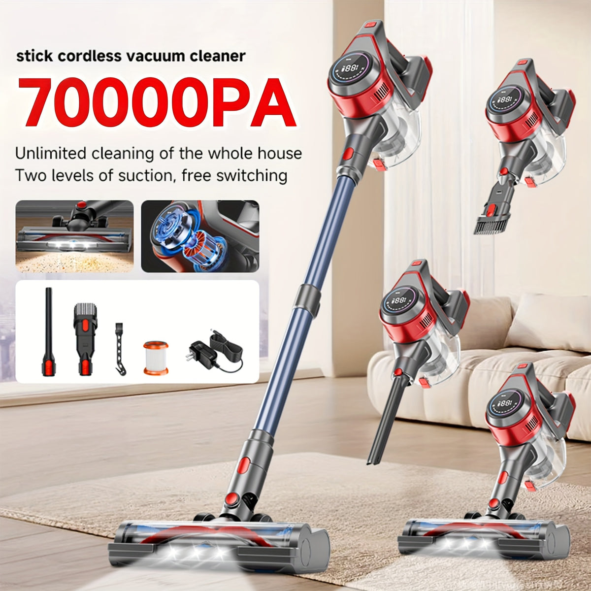 Stick and Handheld Vacuum Cleaner for Home with Corded and Cordless Listings, Eight Option Labels for Hard Floors, Carpets and Everyday Pet Hair Cleanup