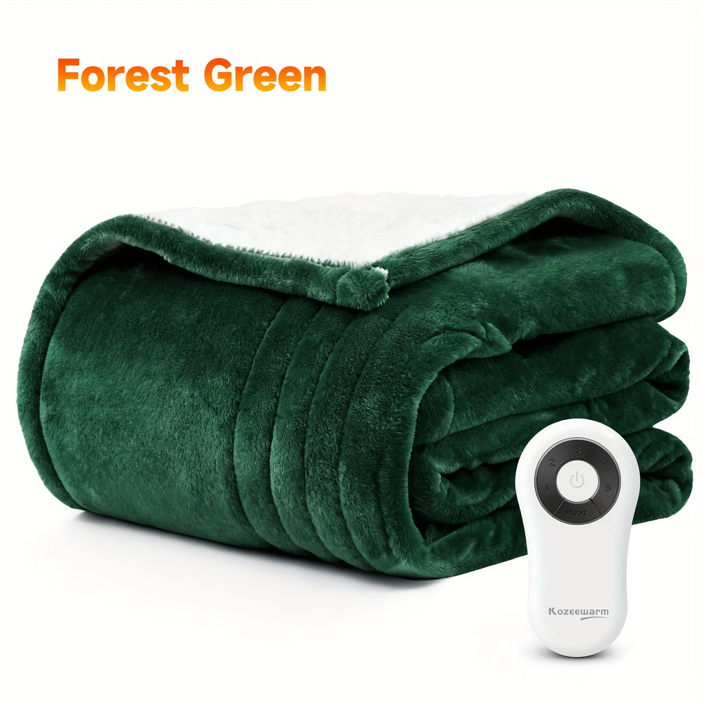 Flannel Heated Blanket with Listed 10 Heat Levels and 10-Hour Auto-Off, Electric Blanket in Four Sizes and Colors for Cozy Indoor Bedroom Comfort