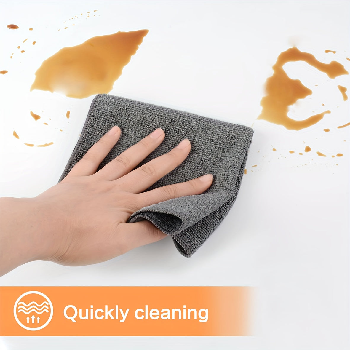 Dishwashing Cloths in Microfiber, Five-Piece Household Cleaning Towel Pack for Compatible Kitchen Surfaces, Bathroom Wiping and Everyday Cleanup