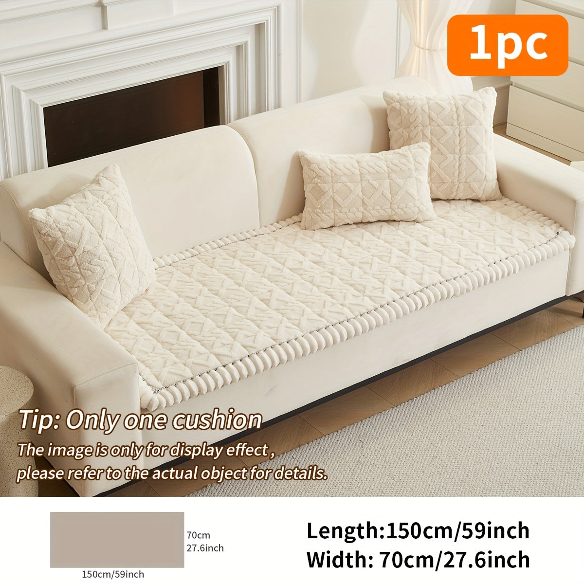 Quilted Sofa Cushion Cover, Single Polyester Seating Layer in Five Colors with Loveseat, 3-Seater, 4-Seater and Plus4 Options for Living Room Refreshes