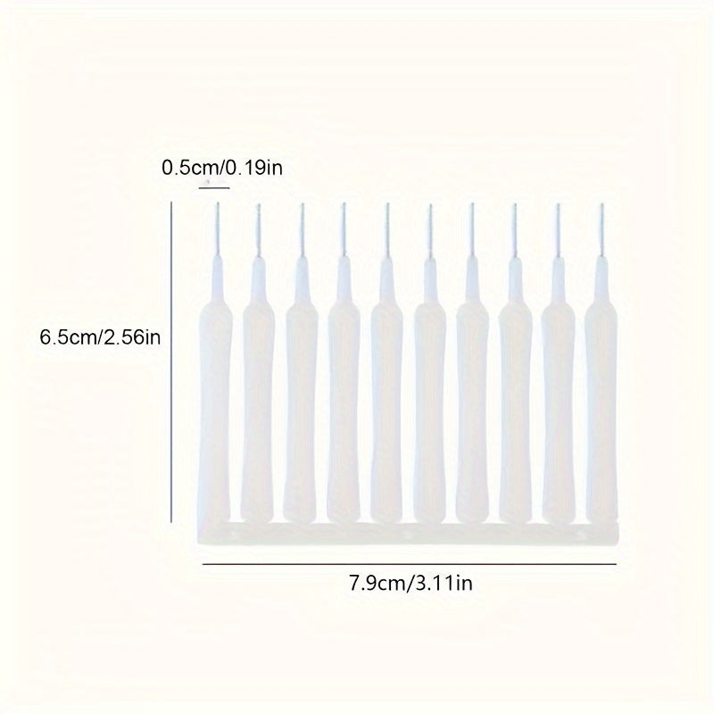 Shower Head Cleaning Brushes 10-Pack, White Plastic Manual Nozzle Gap and Crevice Cleaning Tools for Bathroom Maintenance and Detail Care