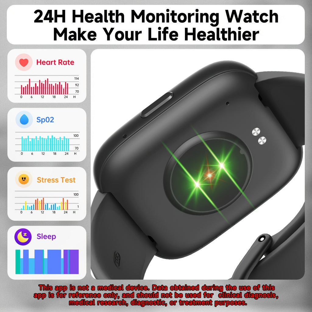 1.83 Inch HD Smart Watch for Men and Women, Wireless Calling Smartwatch with Built-in Alexa, Fitness Activity & Sleep Tracker, 100+ Sport Modes, Multiple Watch Faces, for iPhone Android