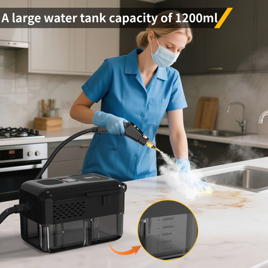 Adjustable Steam Cleaner for Kitchen Grease and Tile Grout, Listed 2500W Power and 40.58oz Tank with Upgraded and Smart Model Color Options for Home Cleaning