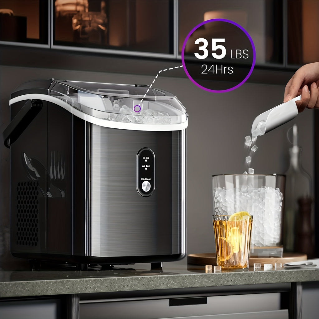 Nugget Ice Maker Countertop, 36 lbs Soft Chewable Pellet Ice Machine Daily, or 26 lb Bullet Ice Maker, Self-Cleaning, One-Touch, with Ice Scoop, for Kitchen Office, Christmas Birthday Gift