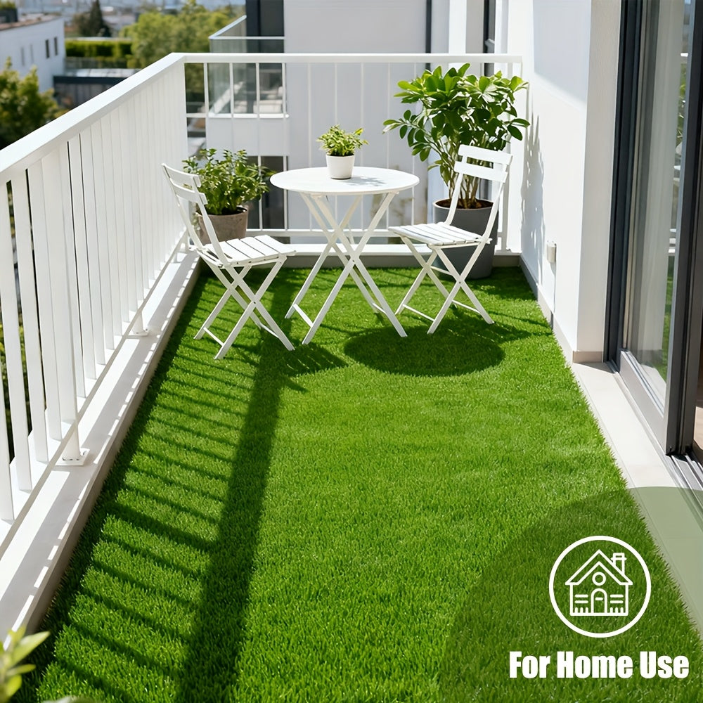 Artificial Grass Rug in Green, 5ft x 8ft or 4ft x 10ft Turf Mat Options for Decorative Garden Areas, Backyard Landscaping and Outdoor Party Displays