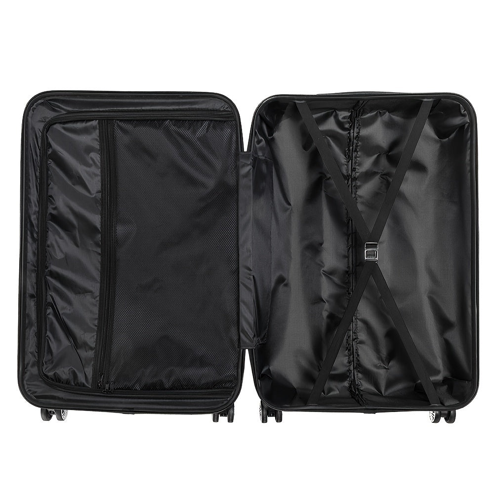 Spinner Luggage Set with ABS Hard Shell and Corner Protectors, Three 20, 24 and 28-Inch Travel Suitcases with 360-Degree Wheels in Multiple Colors