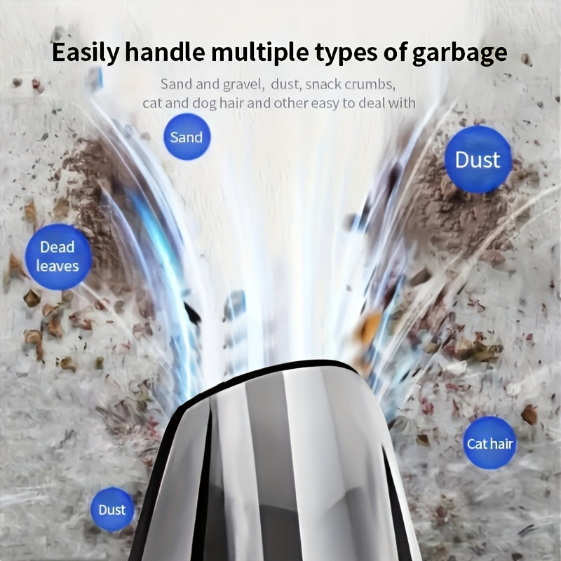 USB-Rechargeable Handheld Vacuum Cleaner in Black Upgraded Version, Listed Wireless Portable Design for Car Interiors, Home, Office and Crevice Cleanup