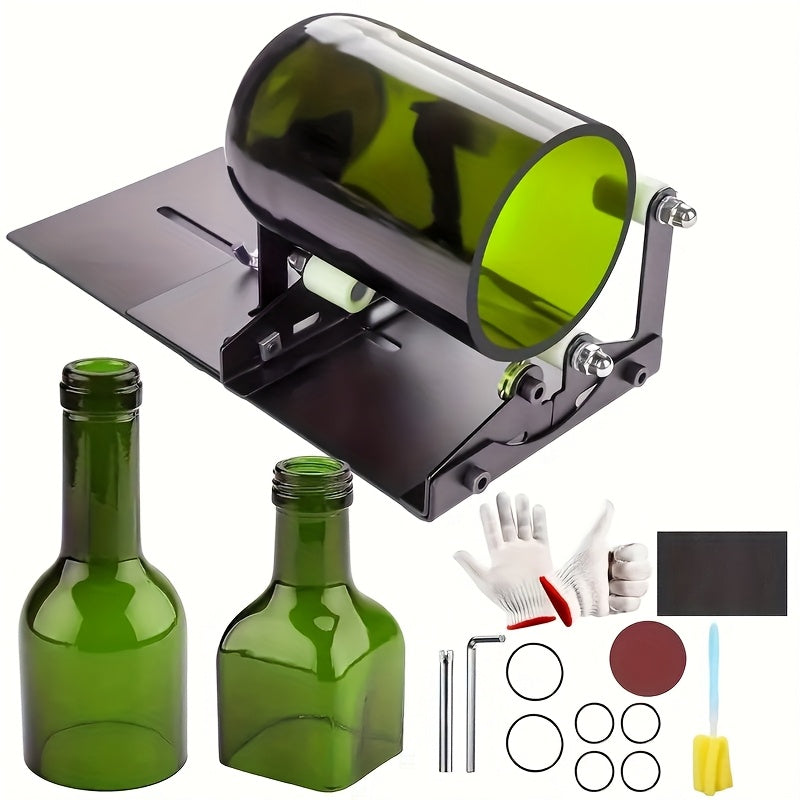 Glass Bottle Cutting Tool Set with Listed 23 Pieces for Compatible Square and Round Wine or Beer Bottles, Adult DIY Upcycling Crafts and Decorative Art Projects