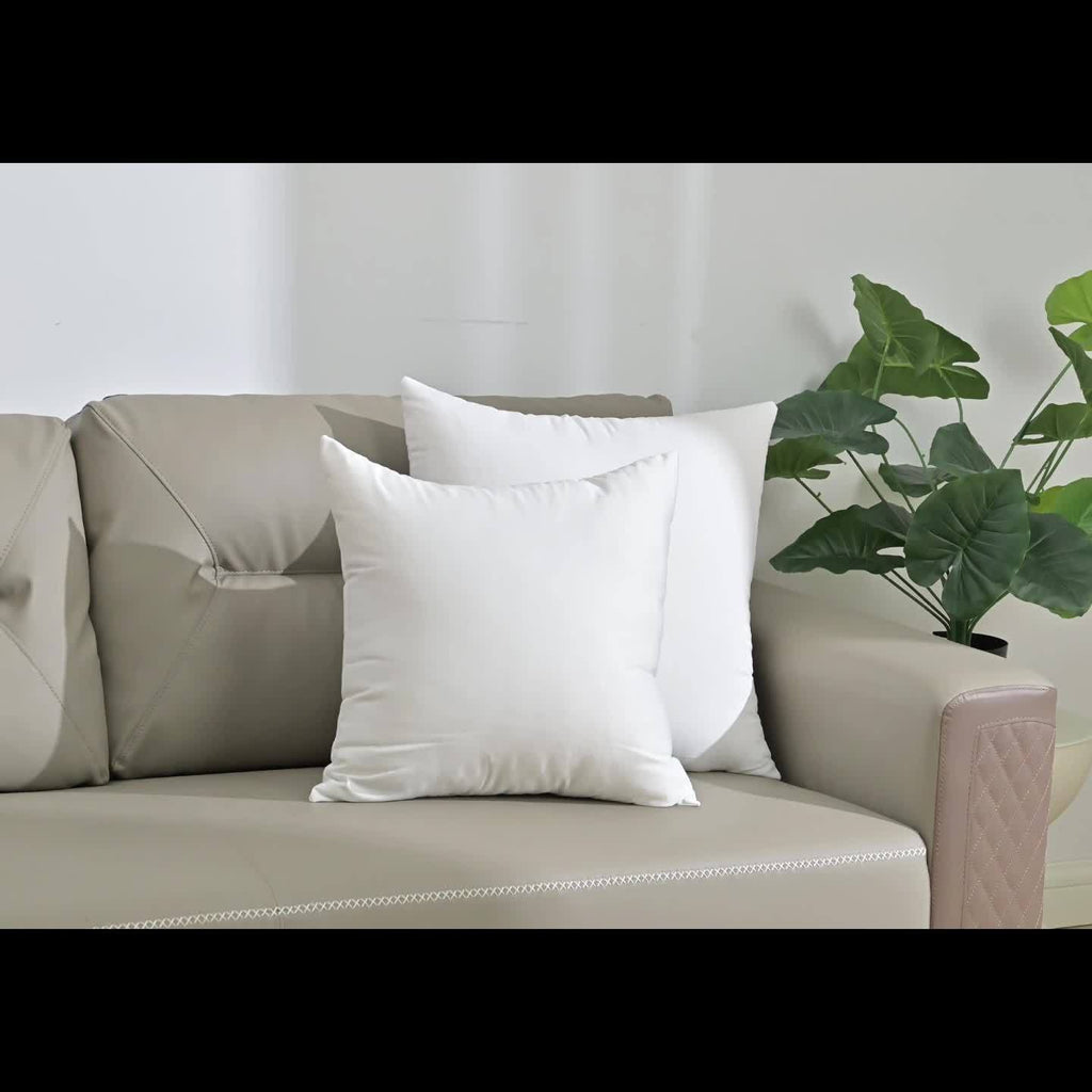 Square Throw Pillow Inserts Set of Four with Listed 7D Polyester Filling, 14, 16, 18 or 22 Inch Size Options for Sofa, Bedroom and Patio Cushion Covers