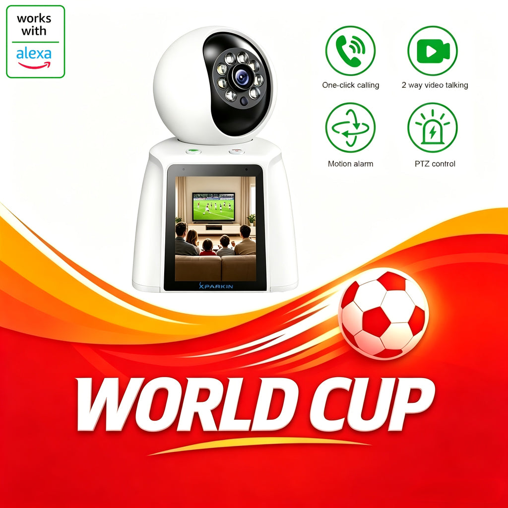 Screen-Equipped Video Call Camera with Listed 3MP Imaging, WiFi Two-Way Video and Audio, One-Click Call Button, PTZ Design and Motion Alerts for Indoor Home Monitoring