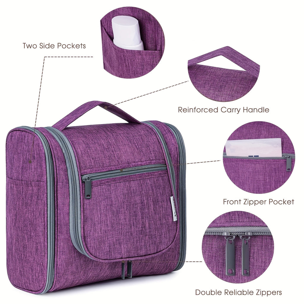 Hanging Toiletry Bag for Women with Hook and Multiple Pockets, Large Travel Makeup Organizer with Carry Handle in 16 Options for Trips and Gym