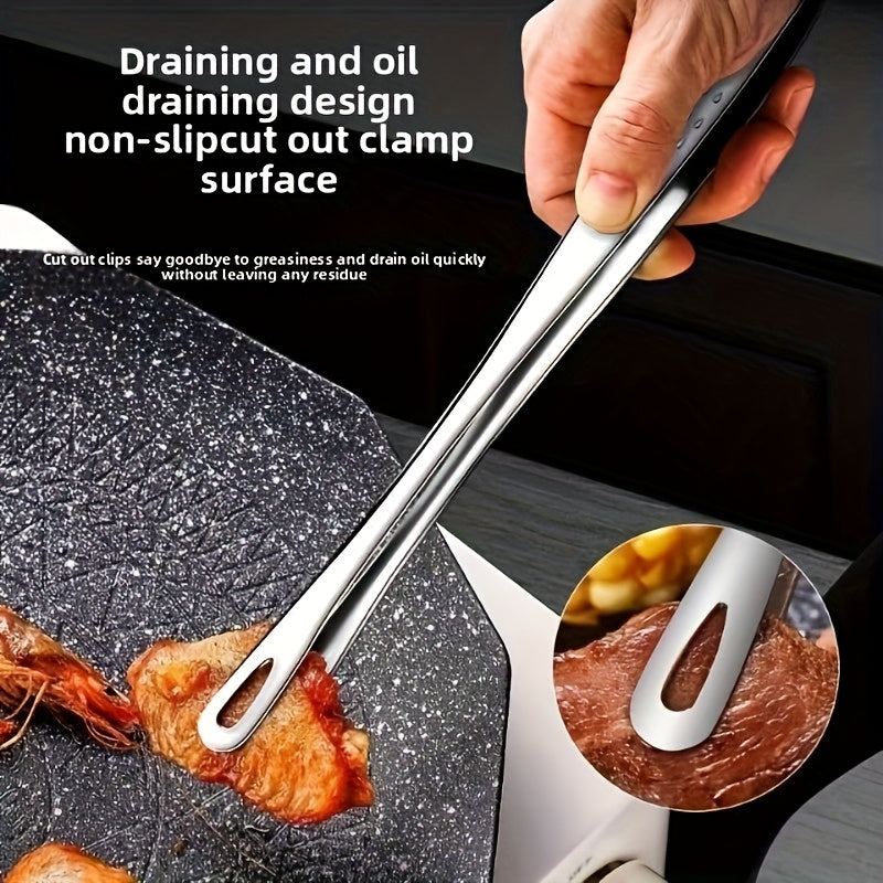 Multipurpose Stainless Steel Food Tongs, 24cm or 28cm Serving Utensil Options for Bread, Ice, Barbecue Meals, Baking Tasks and Camping Kitchen Preparation