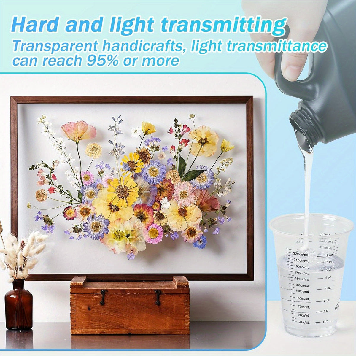 Clear UV Curing Resin 1000g, Hard-Type Craft Resin for Jewelry Making, Handmade Charms and DIY Decorative Projects for Creative Hobbyists