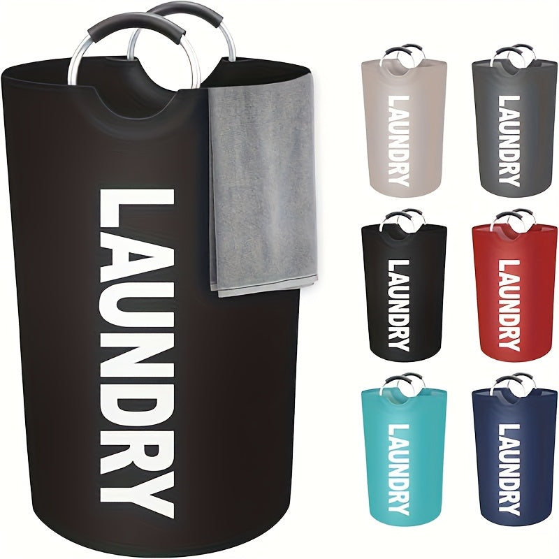 Foldable Laundry Basket with Padded Carry Handles, Stand-Alone Clothes Hamper in Six Colors for Bedroom and Laundry Room Organization