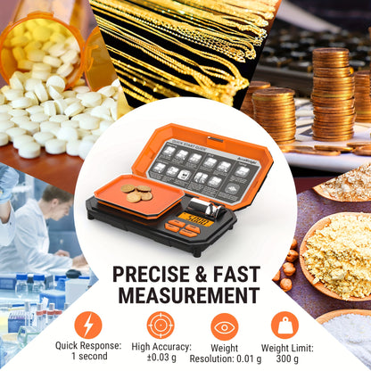 Digital Pocket Scale Accuweight IC257BB with 6 Units, Backlit LCD, Tare and Counting Functions, 50g Calibration Weight for Coffee, Jewelry and Small Items