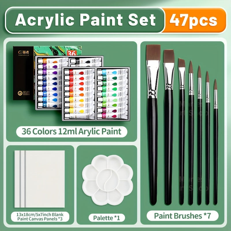 Tube Acrylic Paint Set in 23, 29, 35 or 47-Piece Package Options for Adults and Students, Painting Supplies for Compatible Canvas and Decorative Craft Projects