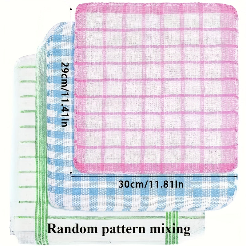 Kitchen Dish Cloths Six-Piece Pack, Soft Absorbent Reusable Dishwashing Towels for Compatible Dishes, Bowls and Countertop Cleanup at Home or While Traveling