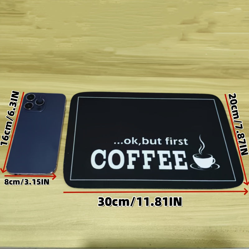 Coffee Machine Absorbent Mat, 11.81 x 7.81 Inch Single Kitchen Countertop Drain Mat for Home Coffee Stations, Everyday Beverage Prep and Practical Gifts