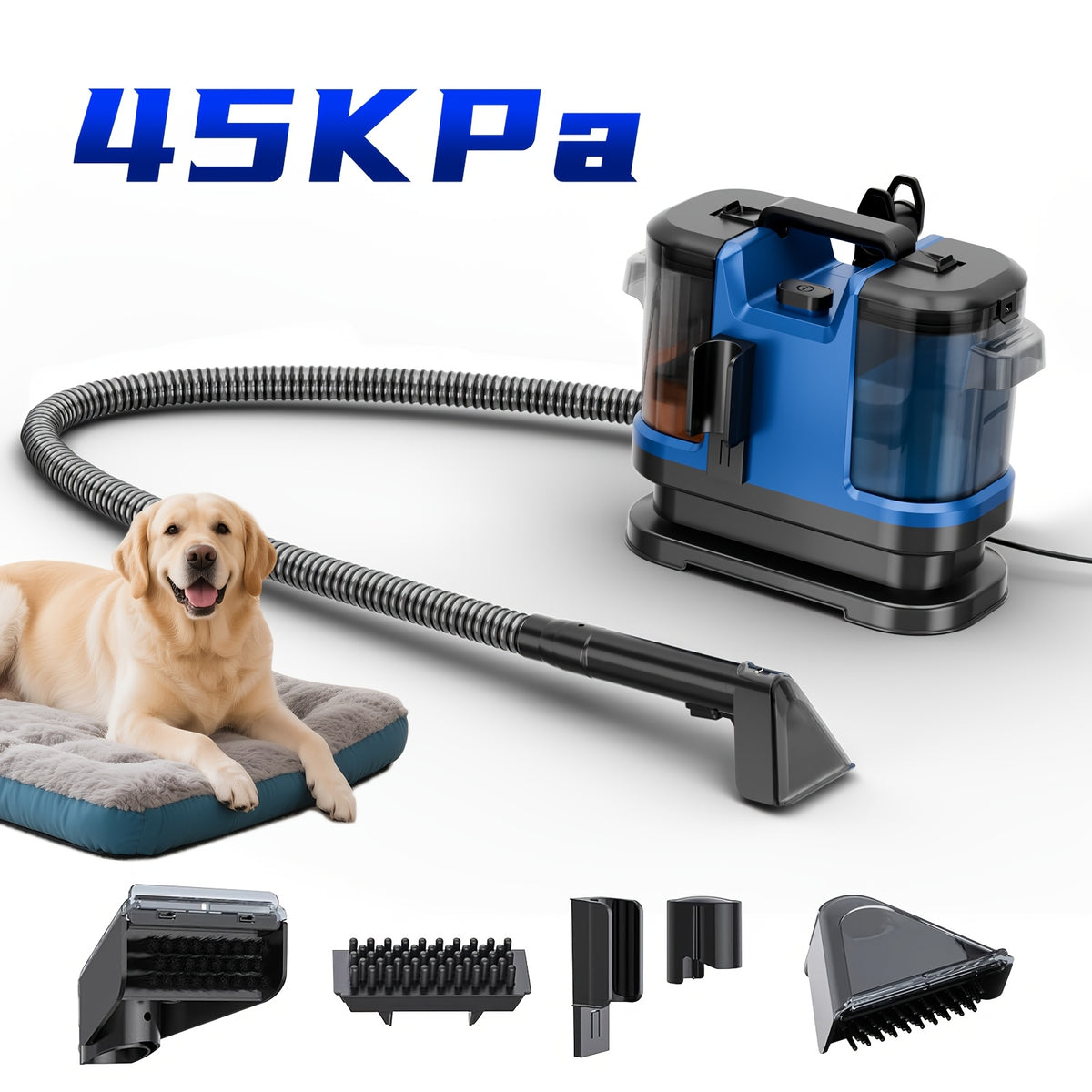 Self-Cleaning Carpet Cleaner Machine with Listed 45kPa Suction, Dual Brush and Large Tank, Portable Upholstery Cleaner for Pet Stains, Couches, Rugs and Car Interiors