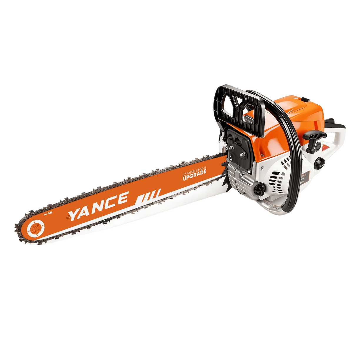 62cc Gasoline Chainsaw with Two-Stroke Engine and Listed Anti-Vibration Handle, Orange Upgraded Option for Trained Adults' Outdoor Wood-Cutting Tasks