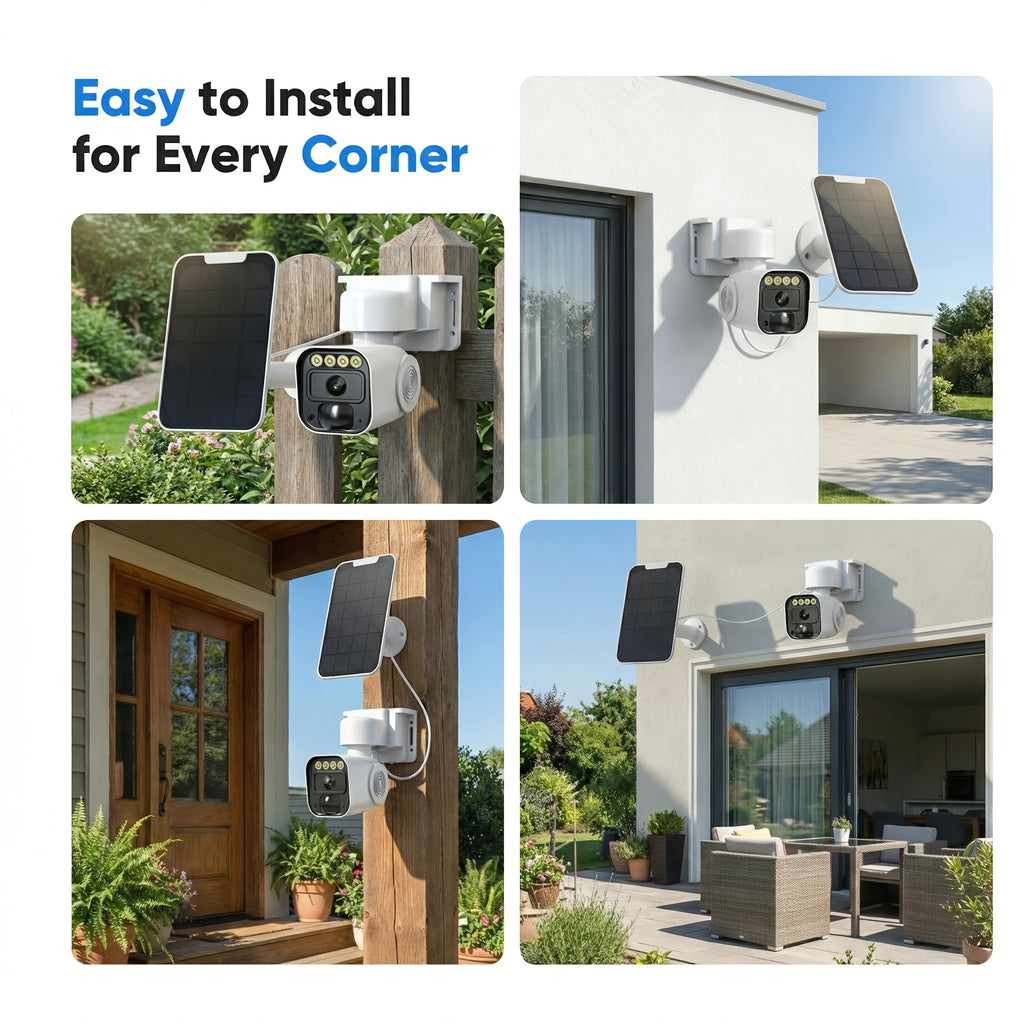 Cellular Solar Security Camera with Listed 4G LTE, 2K Imaging, Spotlight Siren and AI Detection, One-Piece No-WiFi Option with SD and Cloud Storage References