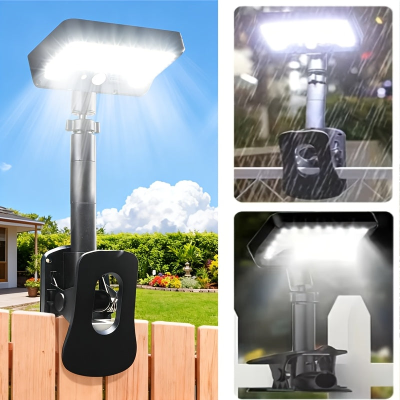 Solar Clip-On Light with Listed 98 LEDs and Three Lighting Modes, One or Two-Pack Options for Compatible Chain-Link Fence, Patio, Yard and Garage Locations