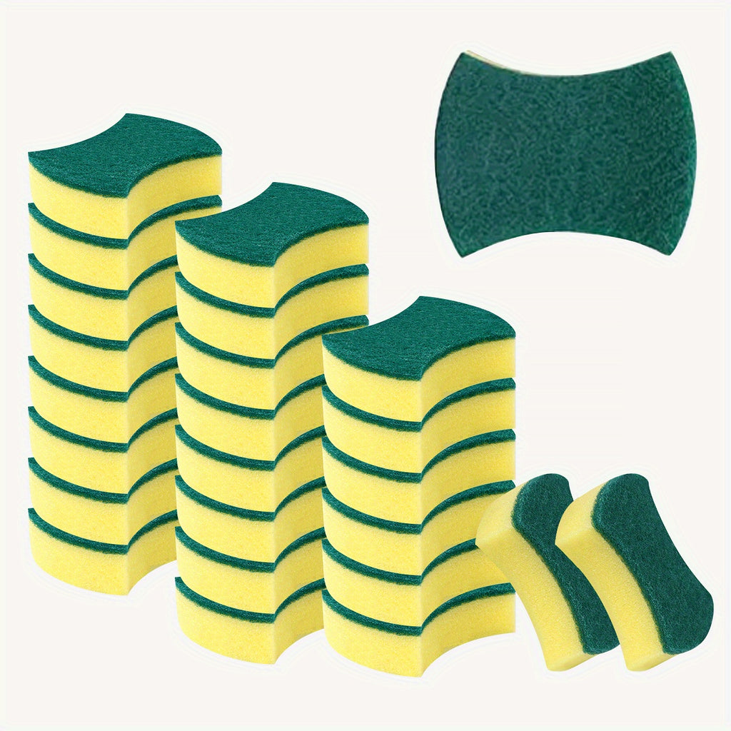 Cleaning Sponges 10-Pack with Double-Sided Polyurethane Design, Household Scrubbing Pads for Compatible Kitchen, Bathroom and Everyday Surface Cleanup