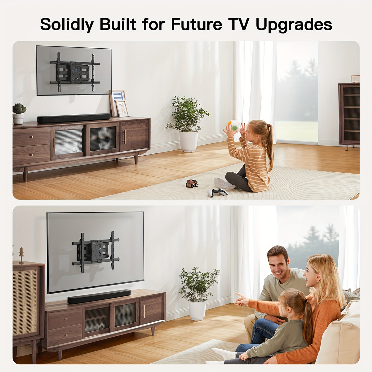 TV Wall Mount Full Motion for 37-75 Inch TVs, Articulating Dual Arms with Swivel, Tilt & Leveling, 132 Lbs Capacity, Max VESA 600x400mm, Fits 16-24 Inch Wood Studs, for OLED LCD LED Flat & Curved TVs