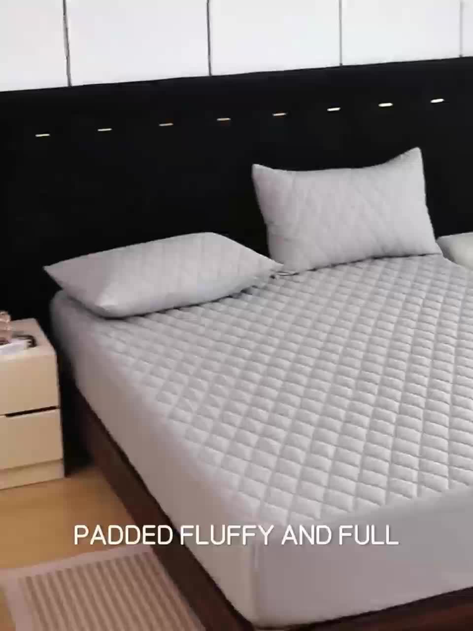 Rhomboid Pattern Mattress Protector, Single Thickened Fitted Bed Cover with Eleven Size Labels and Eight Color Options for Bedroom and Guest Room Bedding