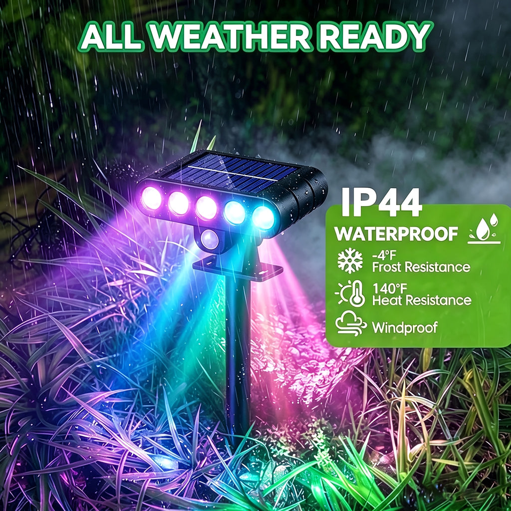 Solar Garden Accent Lights, Outdoor LED Landscape Spotlights with IP44 Rating, Warm White, Cool White or Colored Options for Patio and Holiday Decor