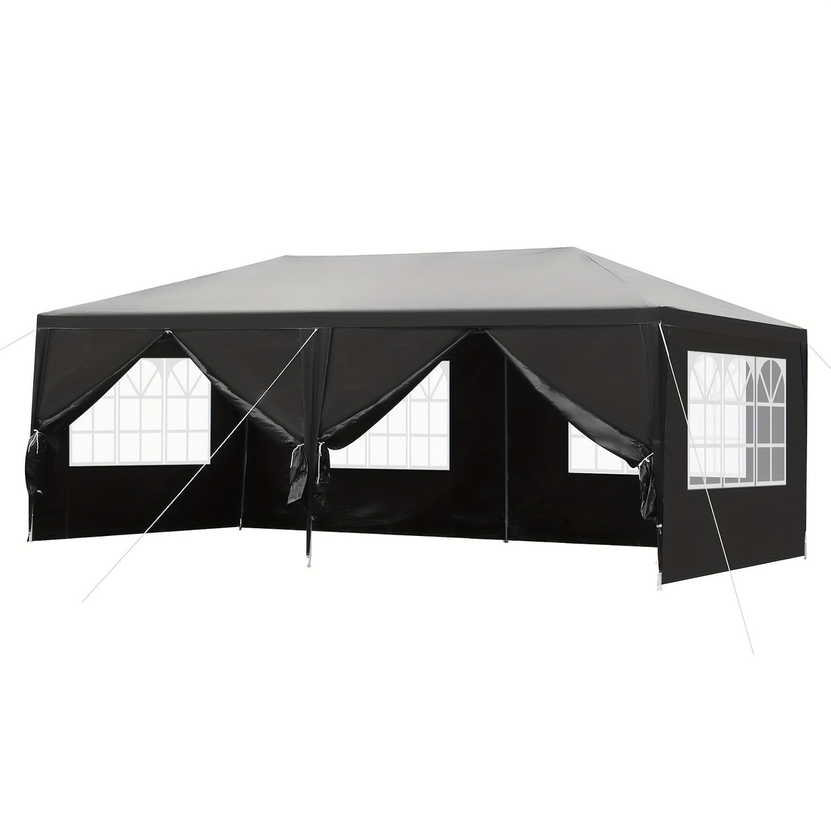 Backyard Event Tent with Listed 10x20ft Footprint, White Four- or Six-Side Options and Without-Cloth Label for Fair-Weather Party, Wedding and Market Setup