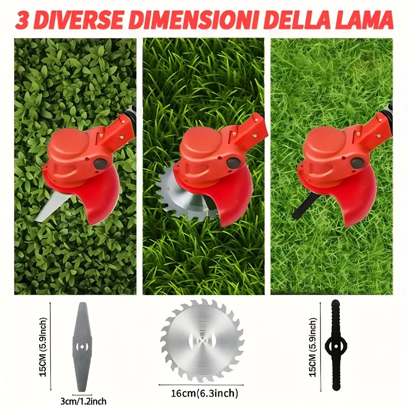 Cordless Garden Weeder with Listed Three Blade Types and Lithium Battery Power, Multiple Color and Upgraded, Enhanced or Courtyard Packages for Adult Yard Care