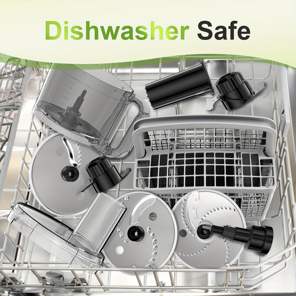 600W Food Processor with 12-Cup Bowl, Food Chute and Pusher, Listed Chopping, Slicing, Shredding, Puree and Dough Functions in Black or Silvery