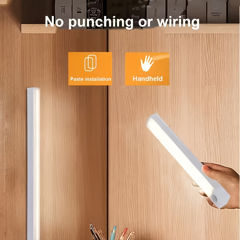 Rechargeable LED Motion Sensor Cabinet Lights, USB Wireless Under Cabinet Lighting, 3 Modes, Magnetic Stick-On Night Light Bar for Kitchen, Closet, Hallway, Stairs, Bedroom, 6/9/12-Pack, 3 Sizes