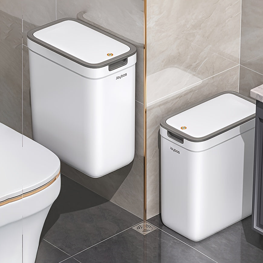 Wall-Mounted Bathroom Trash Can by Joybos in White, Space-Saving Waste Bin for Everyday Bathroom Organization and Off-Floor Waste Collection