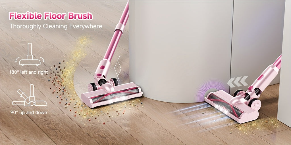 LED-Lit Convertible Stick Vacuum with Listed 55kPa Suction, Handheld Cleaning Format and Nine Color Labels for Compatible Floors, Carpets and Pet Hair Cleanup