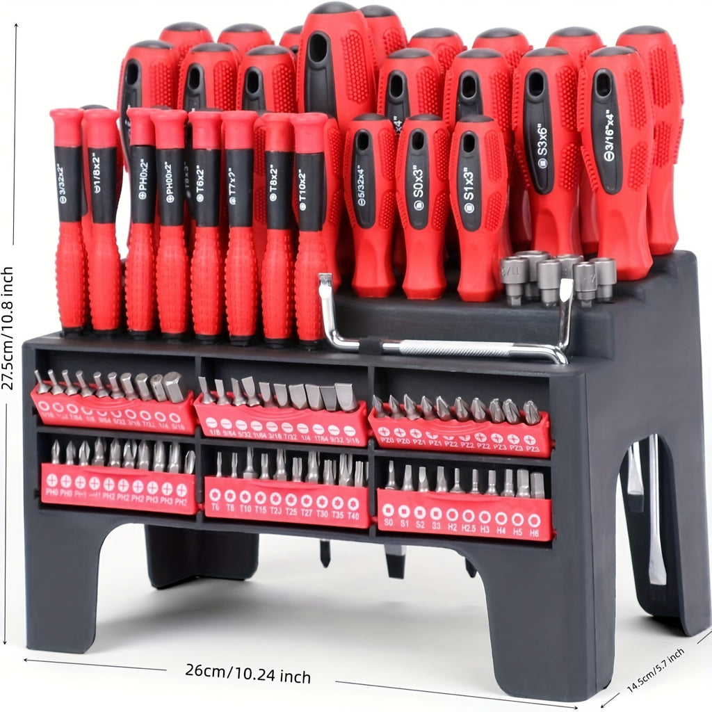 Magnetic Screwdriver Set with 100, 118 or 126-Piece Option Labels, Precision Drivers, Bits and Plastic Storage Wording for Home DIY and Electronics Projects