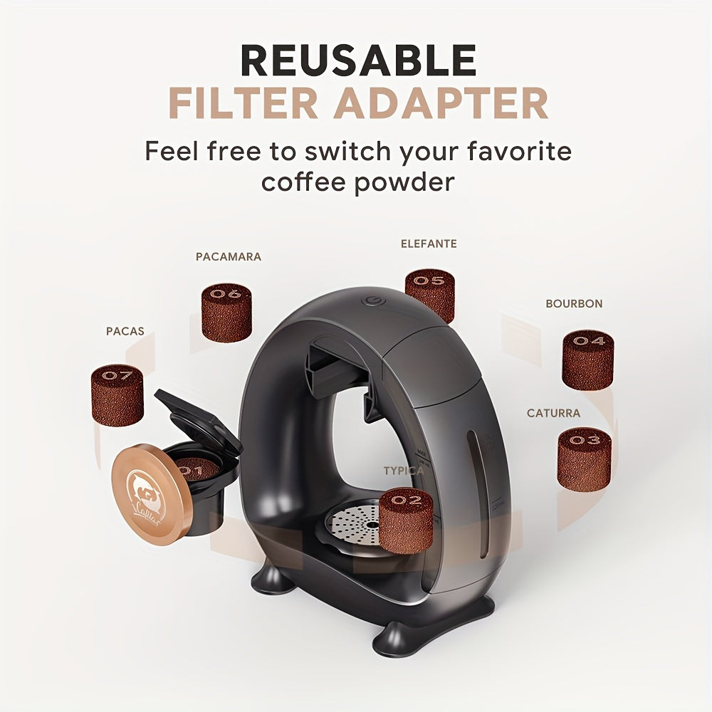 Pod and Ground Coffee Maker, 2-in-1 Single Serve Brewer with Coffee Filter and K-Cup Adapter, Listed 4-8 oz Cup Sizes in Pink, Champagne, Gray or Black
