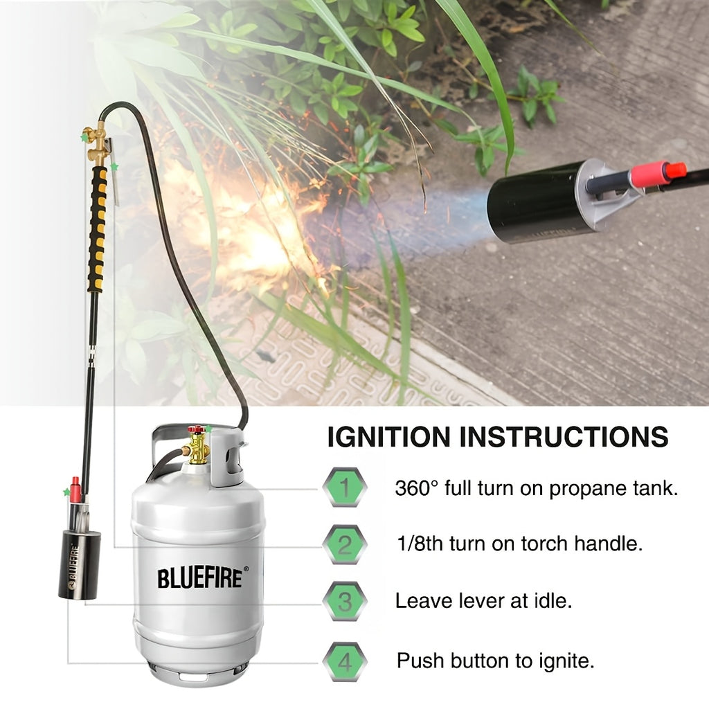 Propane Weed Torch Kit with Tank-Connected Outdoor Burner Model Options, BF-1711, Koman-Q0001 and HD Series for Experienced Adult Yard Maintenance