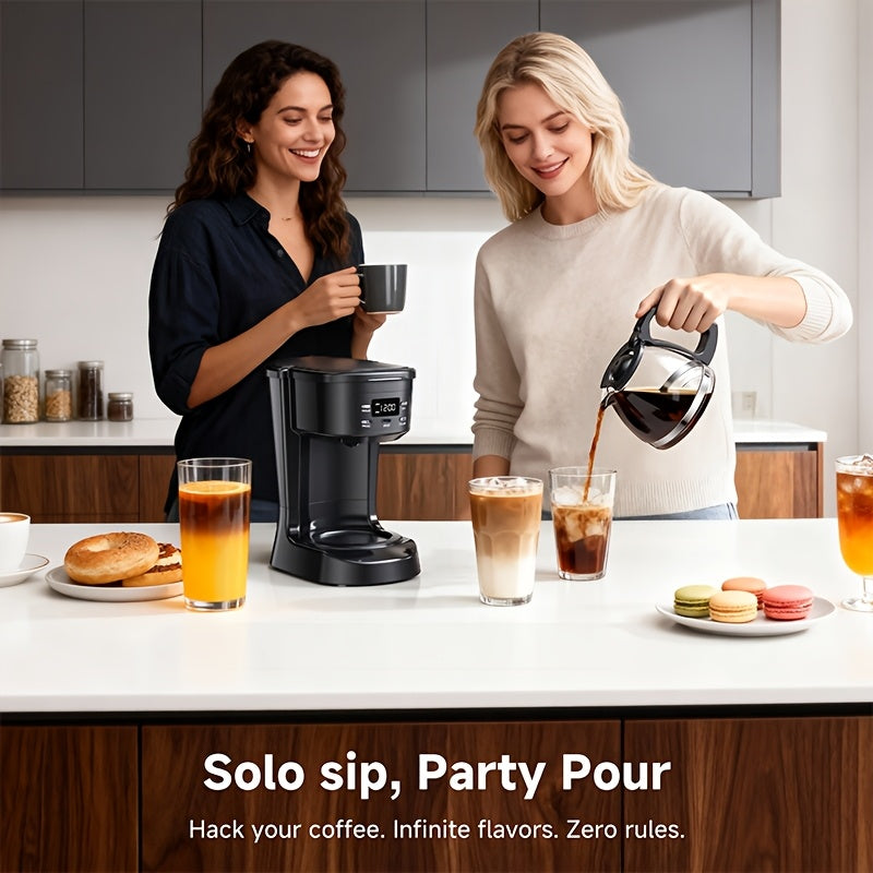 5-Cup Programmable Coffee Maker in White, Digital Drip Brewer with Auto Brew, Brew Pause, Washable Basket Filter and Keep-Hot Plate for Home Kitchens