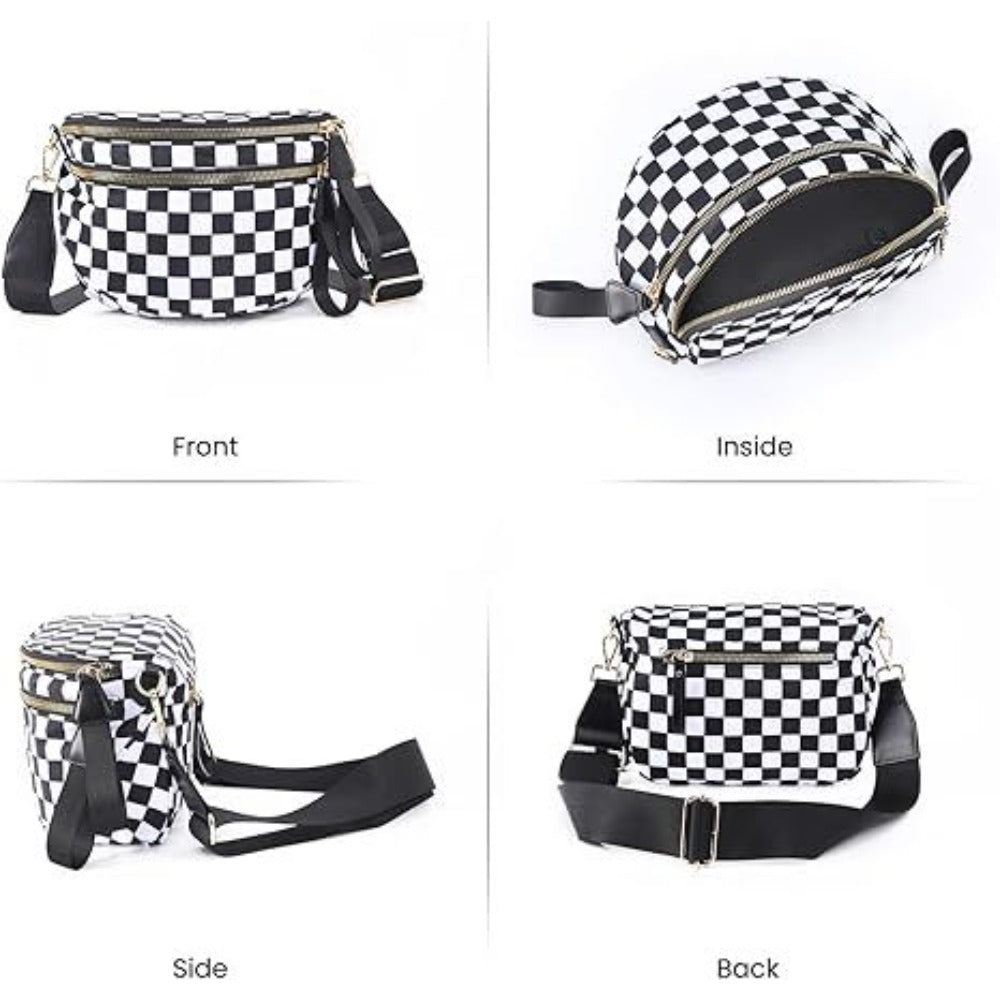 Soft Crossbody Bag for Women with Plaid, Check and Leopard Print Options, Shoulder and Handheld Carry Handbag in Thirteen Styles for Everyday Outings