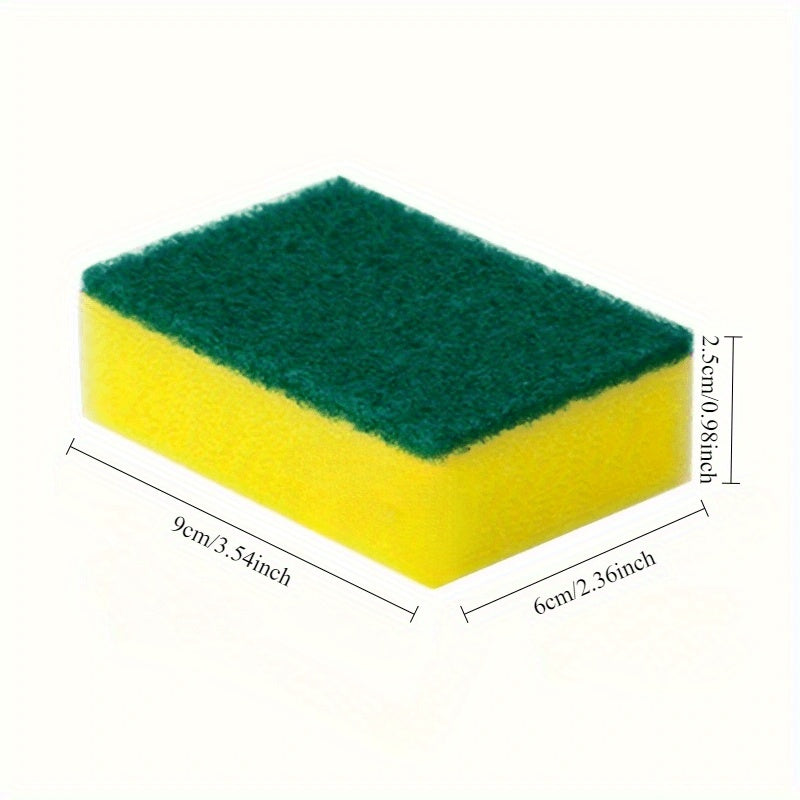 Square Kitchen Sponges in 15 or 30-Piece Packs with Listed Double-Layer Design for Compatible Dishes, Cookware and Everyday Household Surface Cleaning