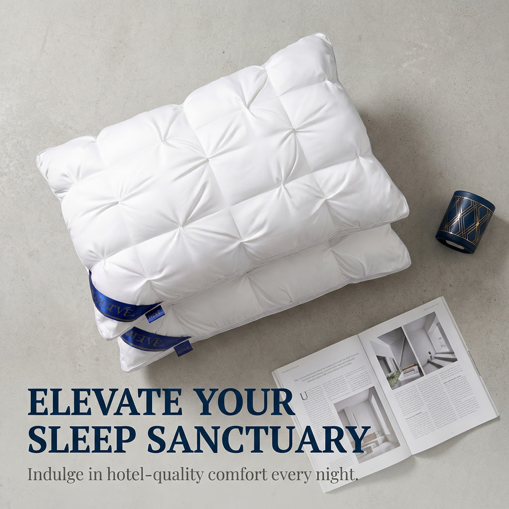 Hotel-Style Bed Pillows 2-Pack, Soft and Breathable Sleeping Pillows in Queen or King Size Labels with Seven Color Options for Bedroom and Guest Room Bedding