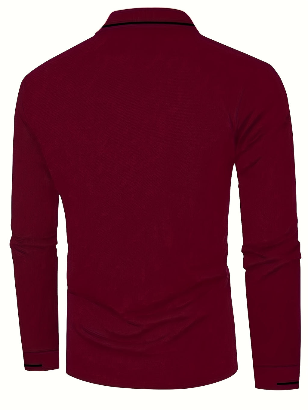 Men's Long Sleeve Polo Shirt, 100% Polyester with Slight Stretch, Regular Fit and Rib-Knit Details for Casual Golf and Spring-Fall Outfits