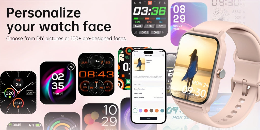 Alexa Smart Watch for Women & Men, 1.8-inch HD Touchscreen Smartwatch with Wireless Calling, 100+ Sports Modes, Fitness & Sleep Tracker, for iPhone Android, Mother's Day Gift