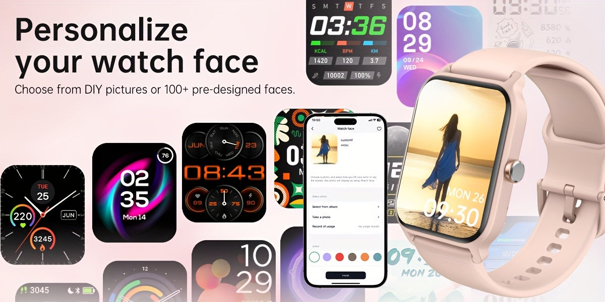 Alexa Smart Watch for Women & Men, 1.8-inch HD Touchscreen Smartwatch with Wireless Calling, 100+ Sports Modes, Fitness & Sleep Tracker, for iPhone Android, Mother's Day Gift