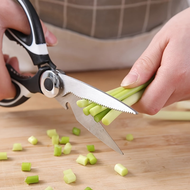Multifunctional Poultry Shears with Stainless Steel Blades and Ergonomic Handle, Single Pair of Kitchen Scissors for Chicken, Duck, Fish and BBQ Meal Preparation