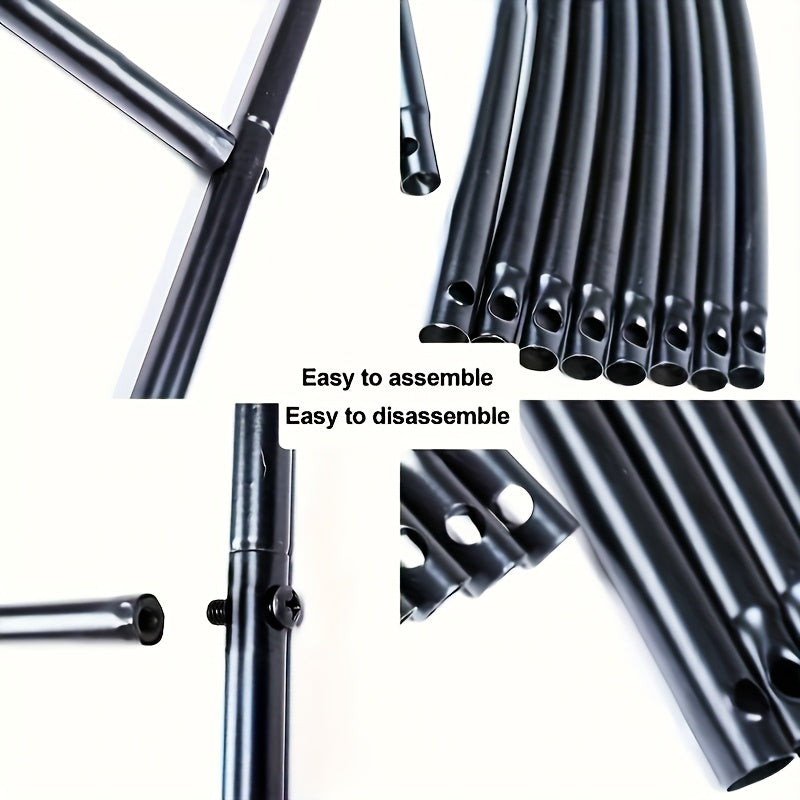 Metal Garden Arch Trellis for Climbing Plants and Wedding Decorations, Black or White One- and Two-Pack Options with Listed Two-Size Assembly Reference
