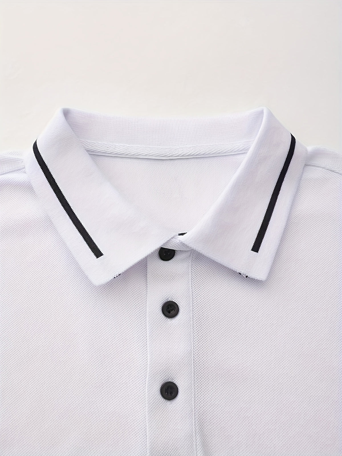Men's Long Sleeve Polo Shirt, 100% Polyester with Slight Stretch, Regular Fit and Rib-Knit Details for Casual Golf and Spring-Fall Outfits
