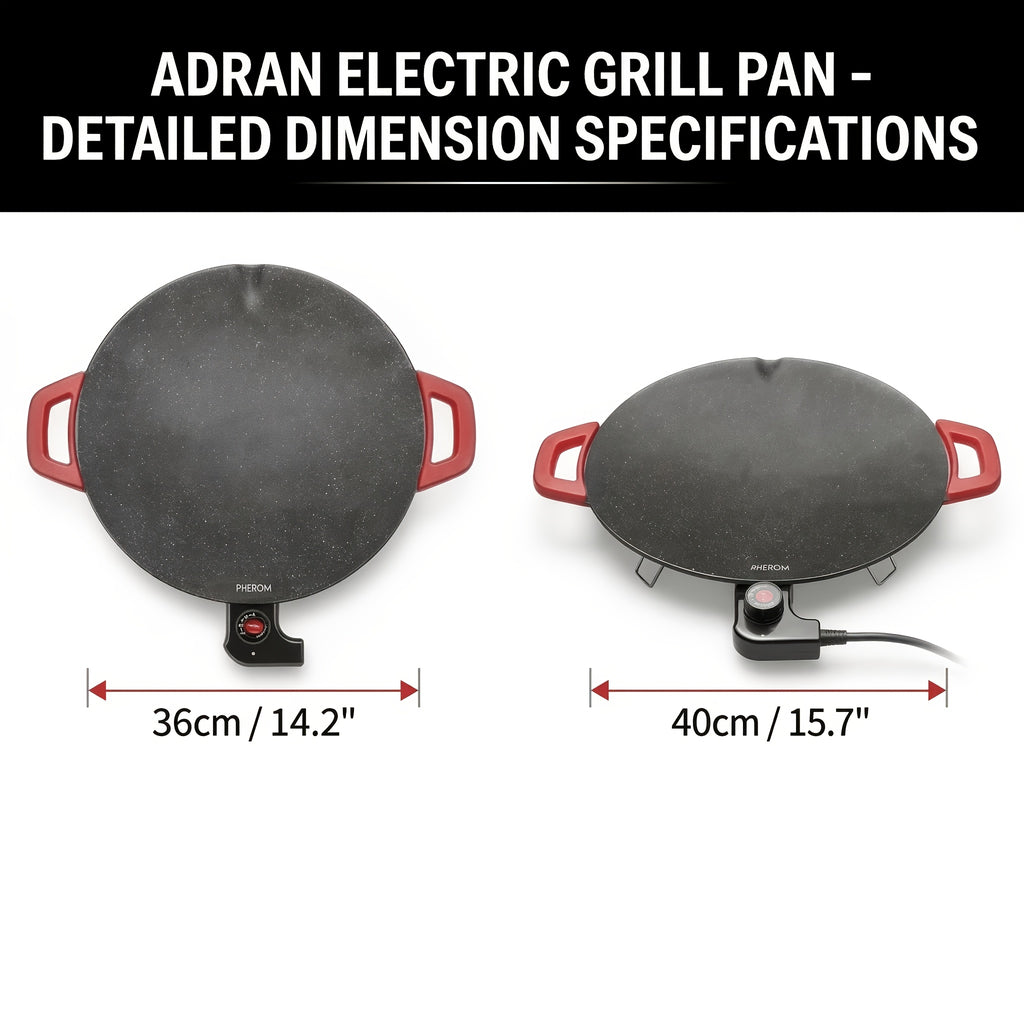 Red-Handle Electric Griddle with Nonstick Cooking Surface and Adjustable Heat Settings for Breakfast, Home BBQ and Family Meals, AR-01 or AR-02 Options